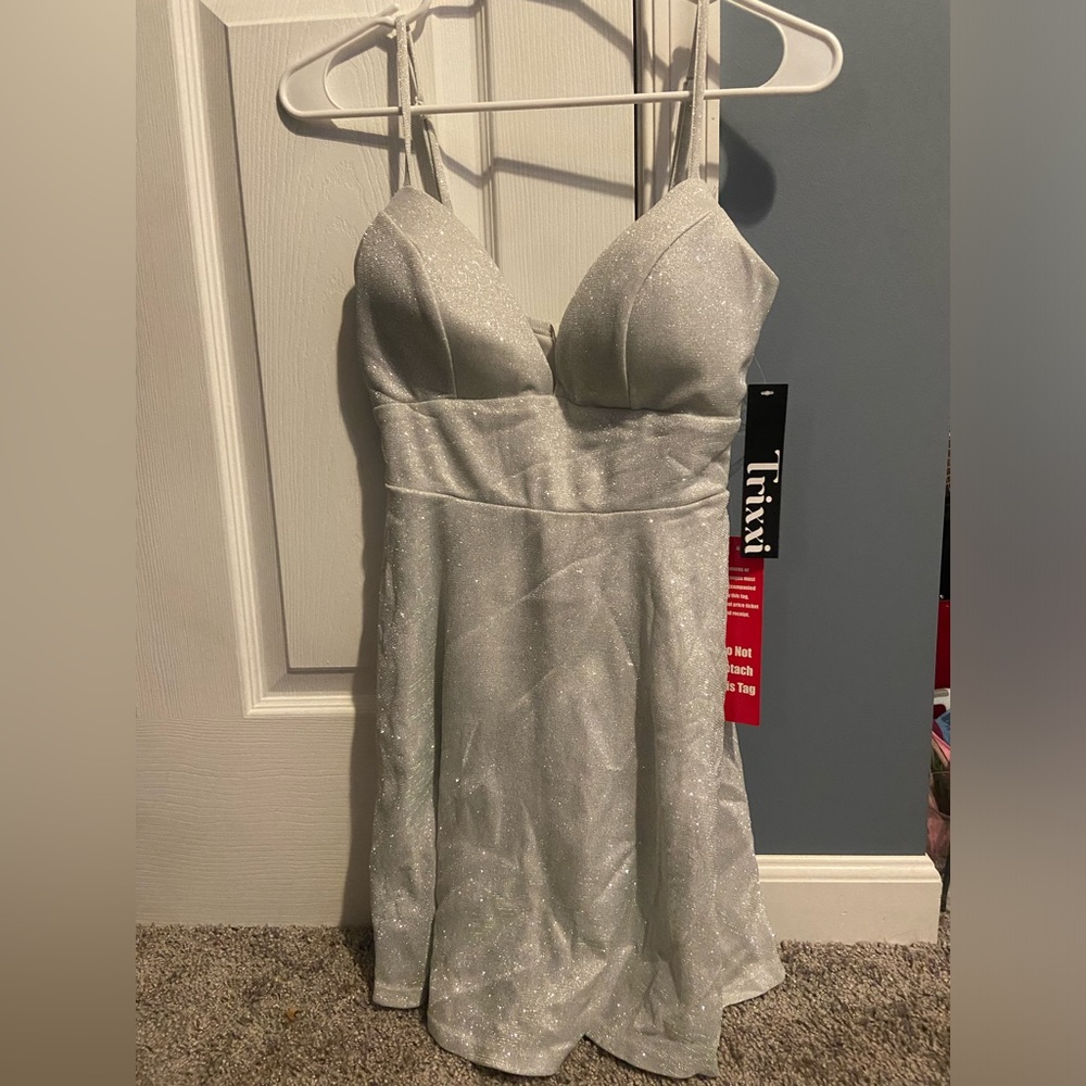 Trixxi Sparkly silver dress